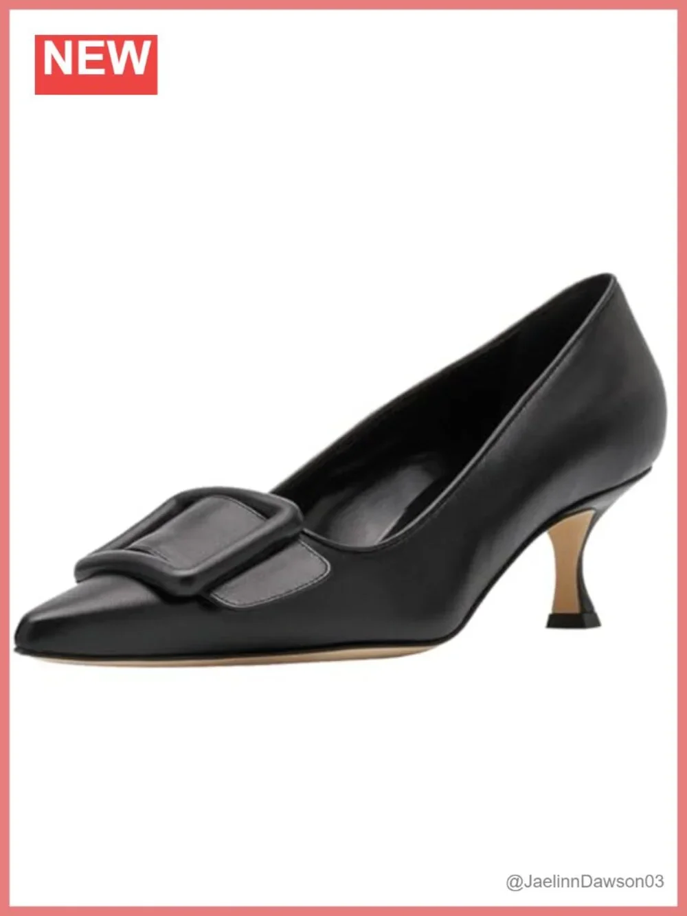 Women's Suede Kitten Heel Pumps, Pointed Toe Slip On Dress Shoes with Buckle